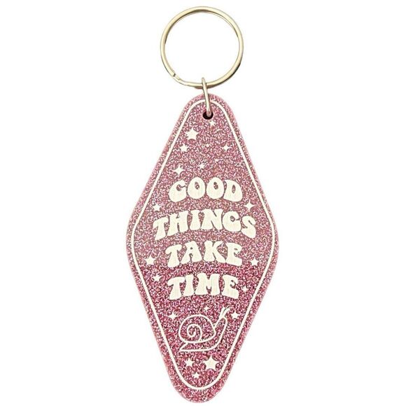 Purple Glitter Resin Motel Keychain - Picture 3 of 7